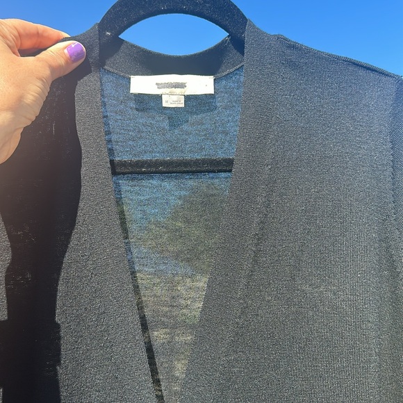 LOFT size, large, long sleeve, button-down cardigan, long length Sheer. - Picture 6 of 6